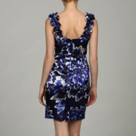 MAGGY LONDON BLUE FLORAL DRESS - Picture 7 of 7